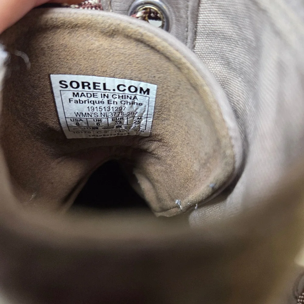 Sorel Lexie Wedge Ankle Boots Khaki II Size 8 Outdoor Gorpcore  Weatherproof